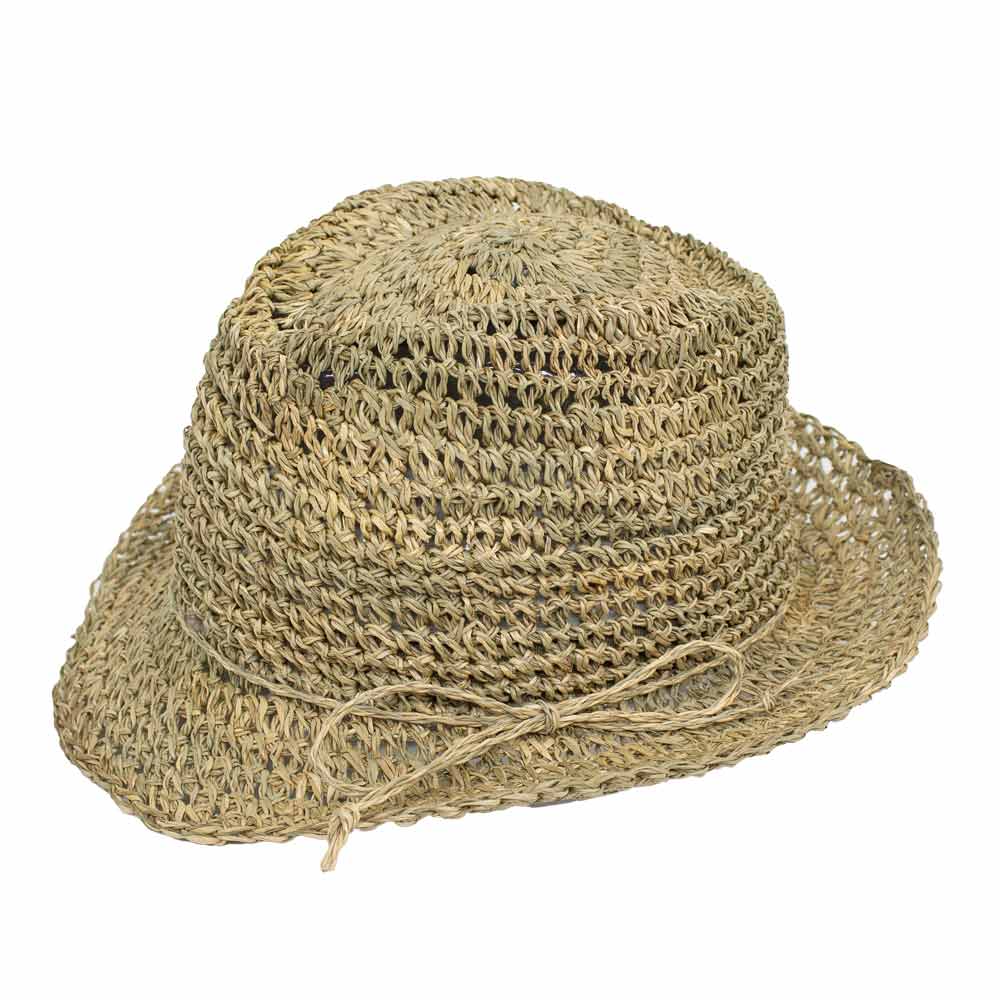 Cappello Trilby in Paglia Uncinetto