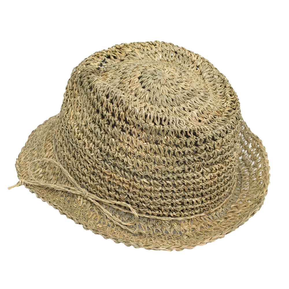 Cappello Trilby in Paglia Uncinetto