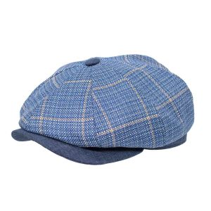 Berretto Peaky a quadri blu