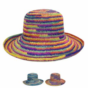 Cappello Pamela rafia crochet multicolor
