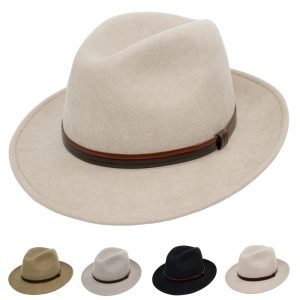Cappello Fedora Crushable Cinta in Pelle