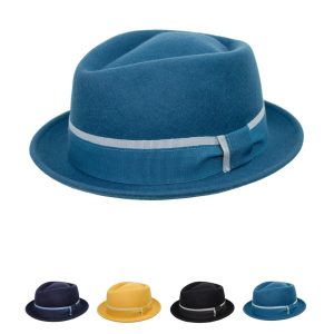 Cappello Pork Pie in Feltro Doppio Nastro