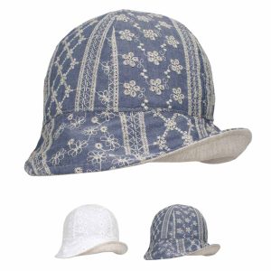 Cappello Cloche in lino Sangallo reversibile