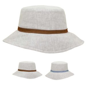 Cappello donna in lino bicolore