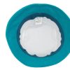 Cappello da donna in lino a fasce turchese verde biege