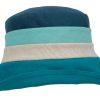 Cappello da donna in lino a fasce turchese verde biege