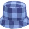 Cappello da pescatore estivo bambini cotone chiaro azzurro blu quadri