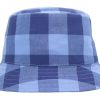 Cappello da pescatore estivo bambini cotone chiaro azzurro blu quadri
