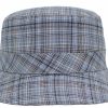 Cappello da pescatore estivo quadri grigio celeste