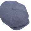 Coppola estiva uomo lino blu jeans melange peaky