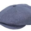 Coppola estiva uomo lino blu jeans melange peaky