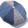Coppola estiva uomo lino multicolor blu jeans melange peaky
