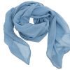 Sciarpina in in cotone e seta unisex made in italy celeste azzurra