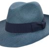 Cappello Panama uomo originale blu paglia estivo (2)