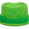 Cappello estivo Pork Pie in Rafia colorata verde