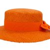 Cappello paglietta donna paglia donna rafia arancio (1)