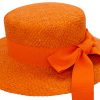 Cappello paglietta donna paglia donna rafia arancio