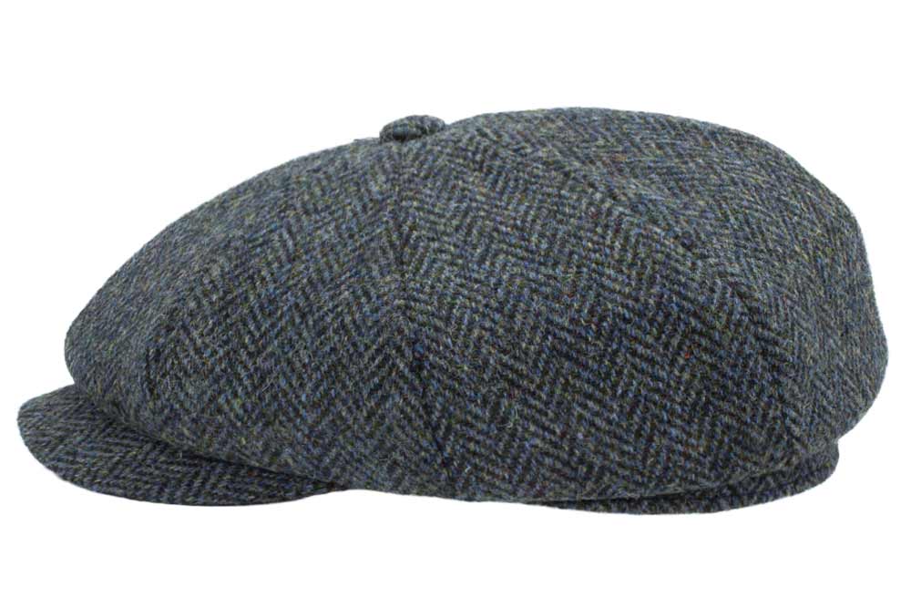 Berretto Peaky coppola uomo invernale Harris Tweed Spinato grigio jeans (2)