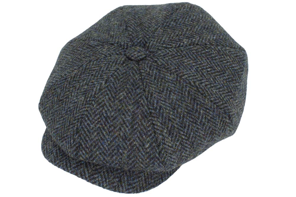 Berretto Peaky coppola uomo invernale Harris Tweed Spinato grigio jeans (3)