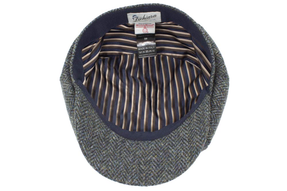 Berretto Peaky coppola uomo invernale Harris Tweed Spinato grigio jeans (4)