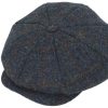 Berretto Peaky coppola uomo invernale Harris Tweed quadri blu (2)