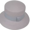 cappello cloche in feltro donna bucket grigio